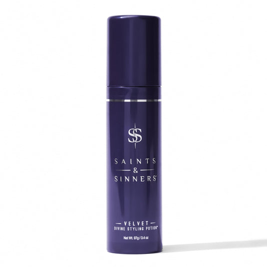 Saints & Sinners Award Winning Velvet Divine Hair Styling Potion, Thermal Protectant, Shine & Defrizzes Hair, Moisturizing Anti-Frizz Hair Cream, Helps Dry Hair, 3.4 oz
