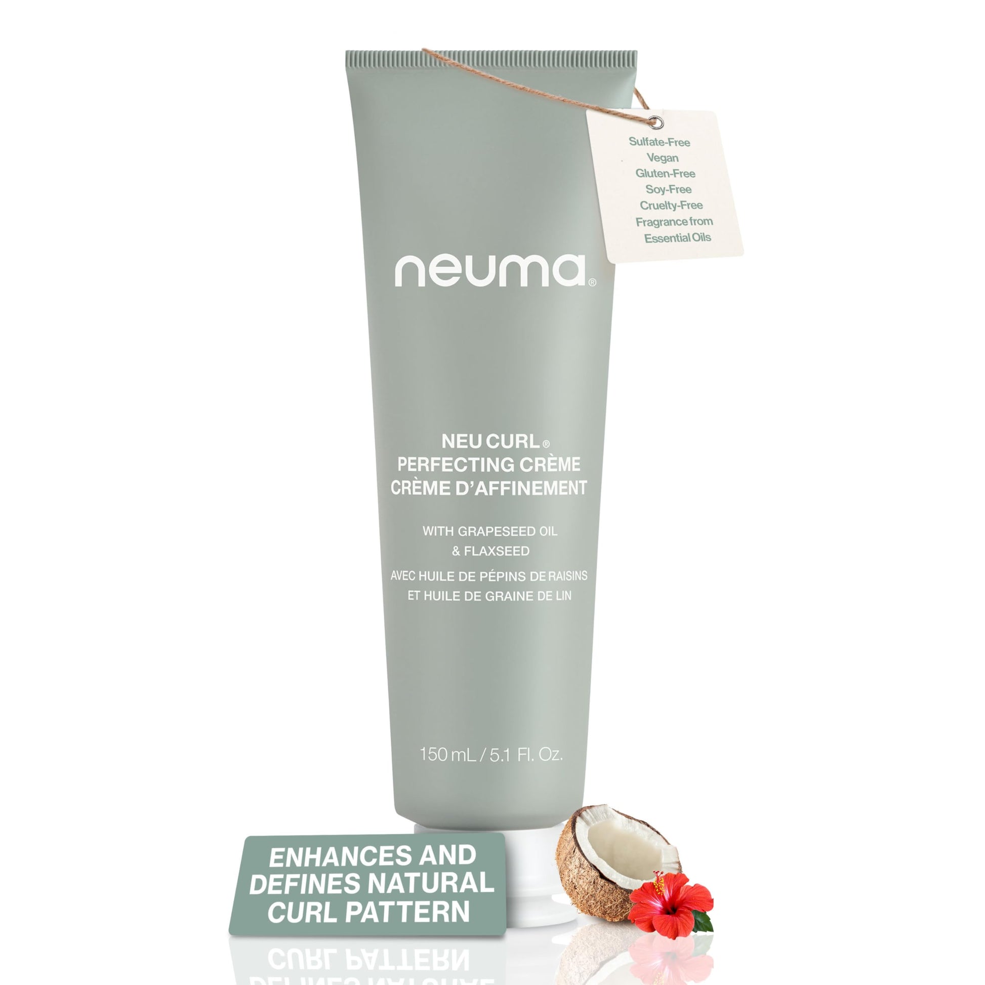 NEUMA Neu Curl Perfecting Creme 5.1 Fl. Oz. Curl Cream with Coconut Hibiscus Scent, Lightweight, Nourishing Curl Defining Cream, Curl Cream for Wavy Hair Anti Frizz Formula