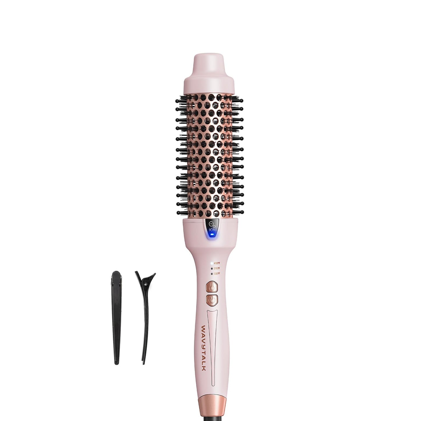 Wavytalk Updated Version Thermal Brush, 1.5 Inch Negative Ion Blowout Express Thermal Round Brush Creates Salon-Quality Blowouts, lonic Frizz Reduction Makes Hair Shinier & Smoother (Millennial Pink)