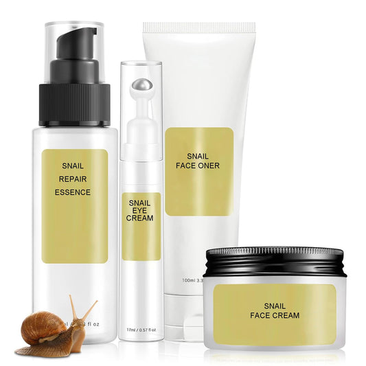 Advanced Snail Mucin Set, Face Skin Care Set, Korean Skincare Gift Set for Teenage Girls, Skin Care Products Set with Serum, Cream, Eye Cream, Toner, Facial Snail Mucin Kit for Women Hydrating 4PCS