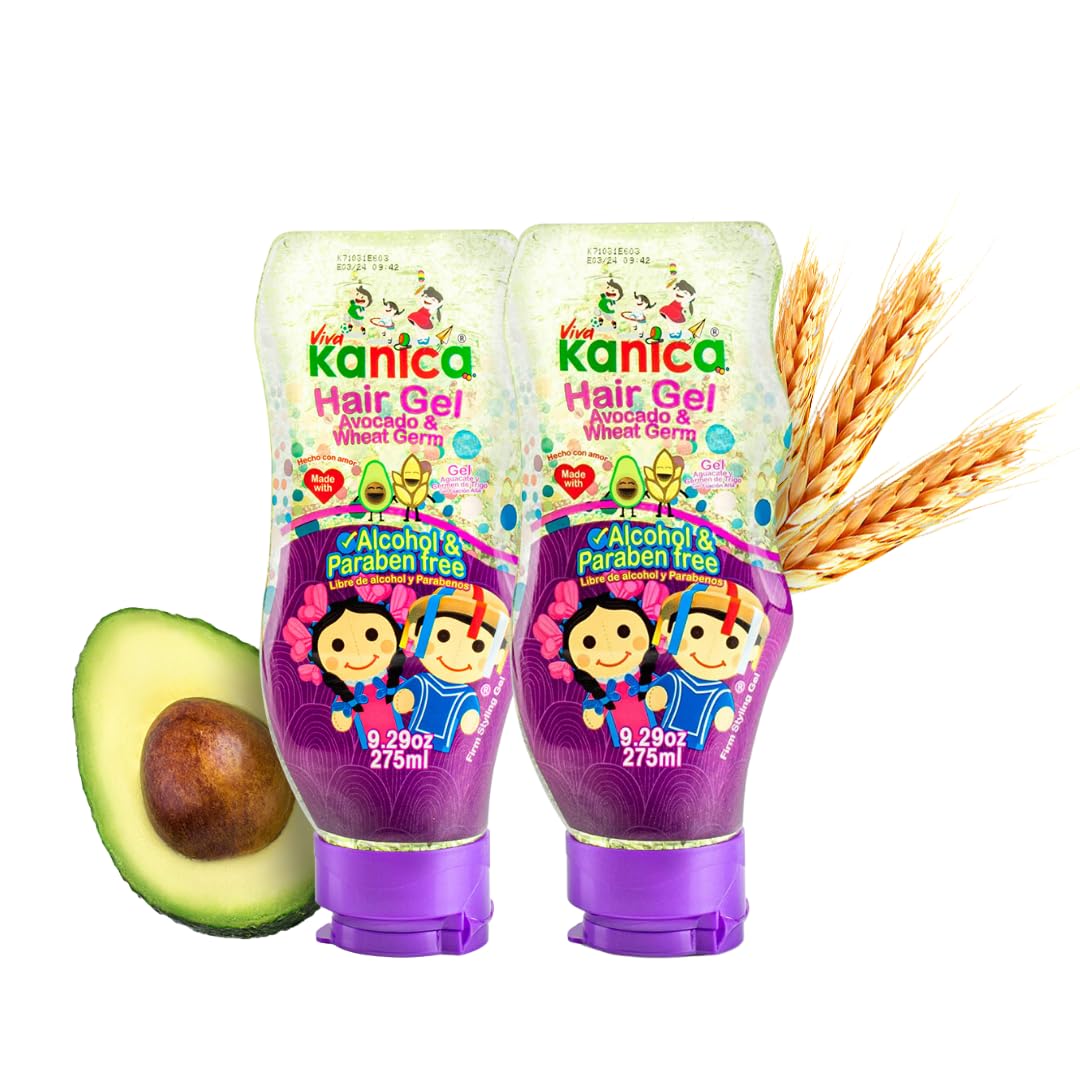 Gel Duo - Avocado & Wheat Germ Hydrating, Firm Styling Gel for All Hair Types - Alcohol & Paraben-Free - Natural Formulation - Made in Mexico - 2 Packs (9.29 fl oz)