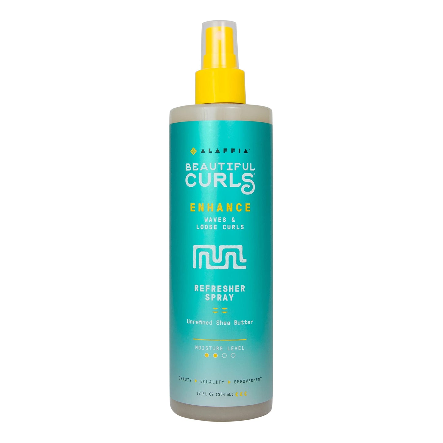 Alaffia Beautiful Curls Curl Enhance Refresher Spray, Wavy to Curly Hair Products, No Sulfates with Shea Butter & Essential Oils, Calendula and Aloe, 12 Fl Oz