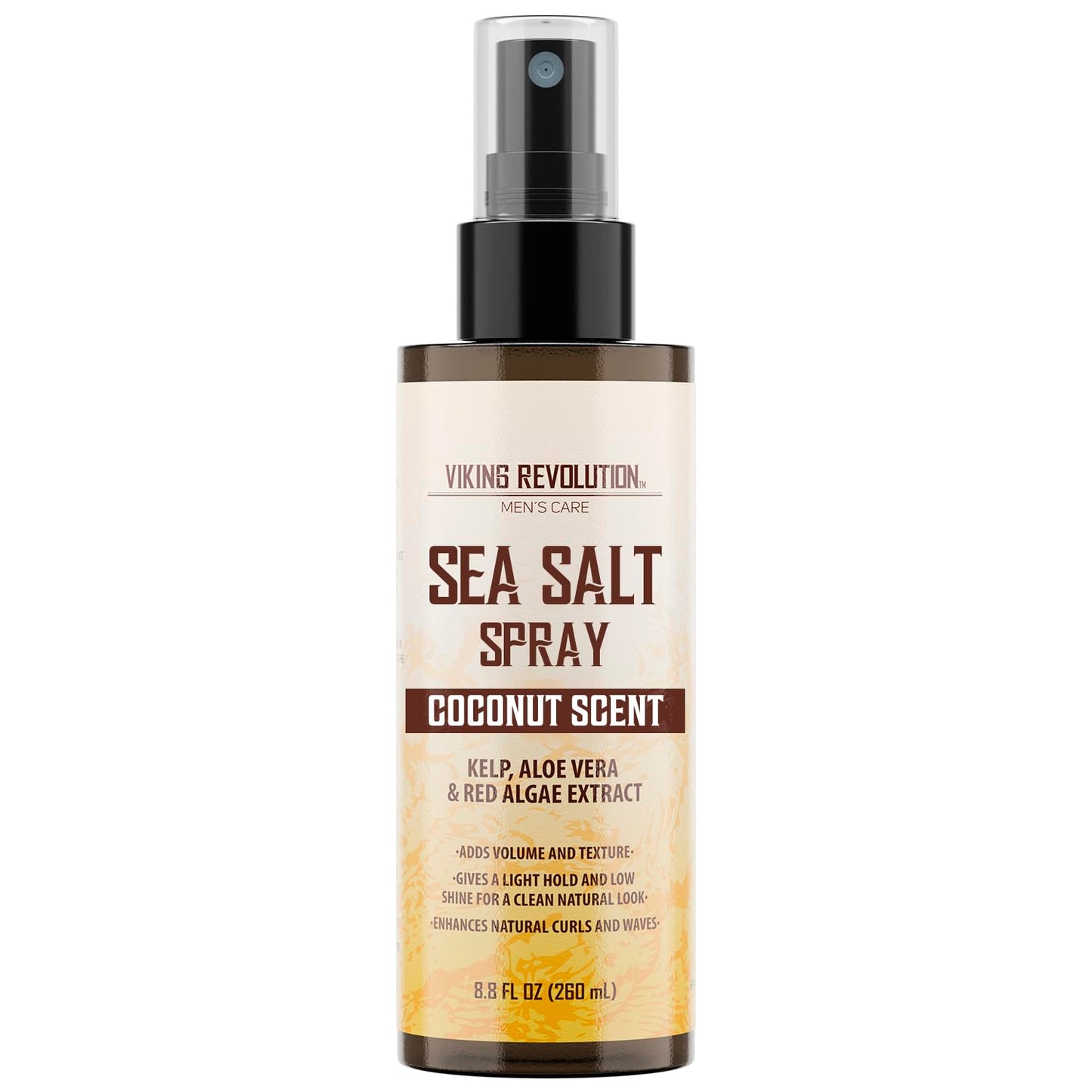 Viking Revolution Coconut Sea Salt Spray for Hair Men - Hair Texturizing Spray with Kelp, Aloe Vera & Red Algae Extract - Surf to Add Volume and Texture - Sea Salt for Men Beach