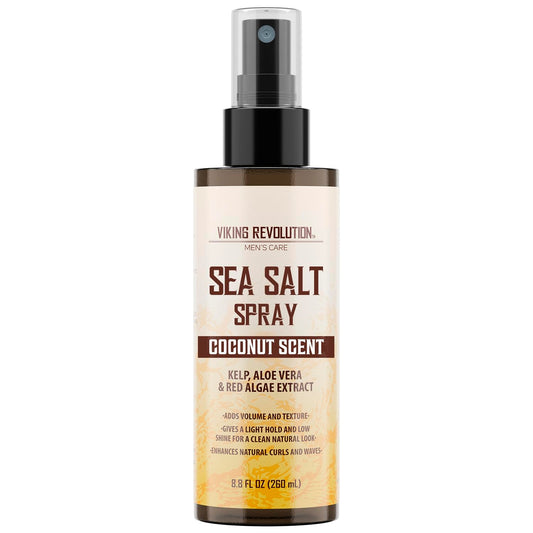 Viking Revolution Coconut Sea Salt Spray for Hair Men - Hair Texturizing Spray with Kelp, Aloe Vera & Red Algae Extract - Surf to Add Volume and Texture - Sea Salt for Men Beach