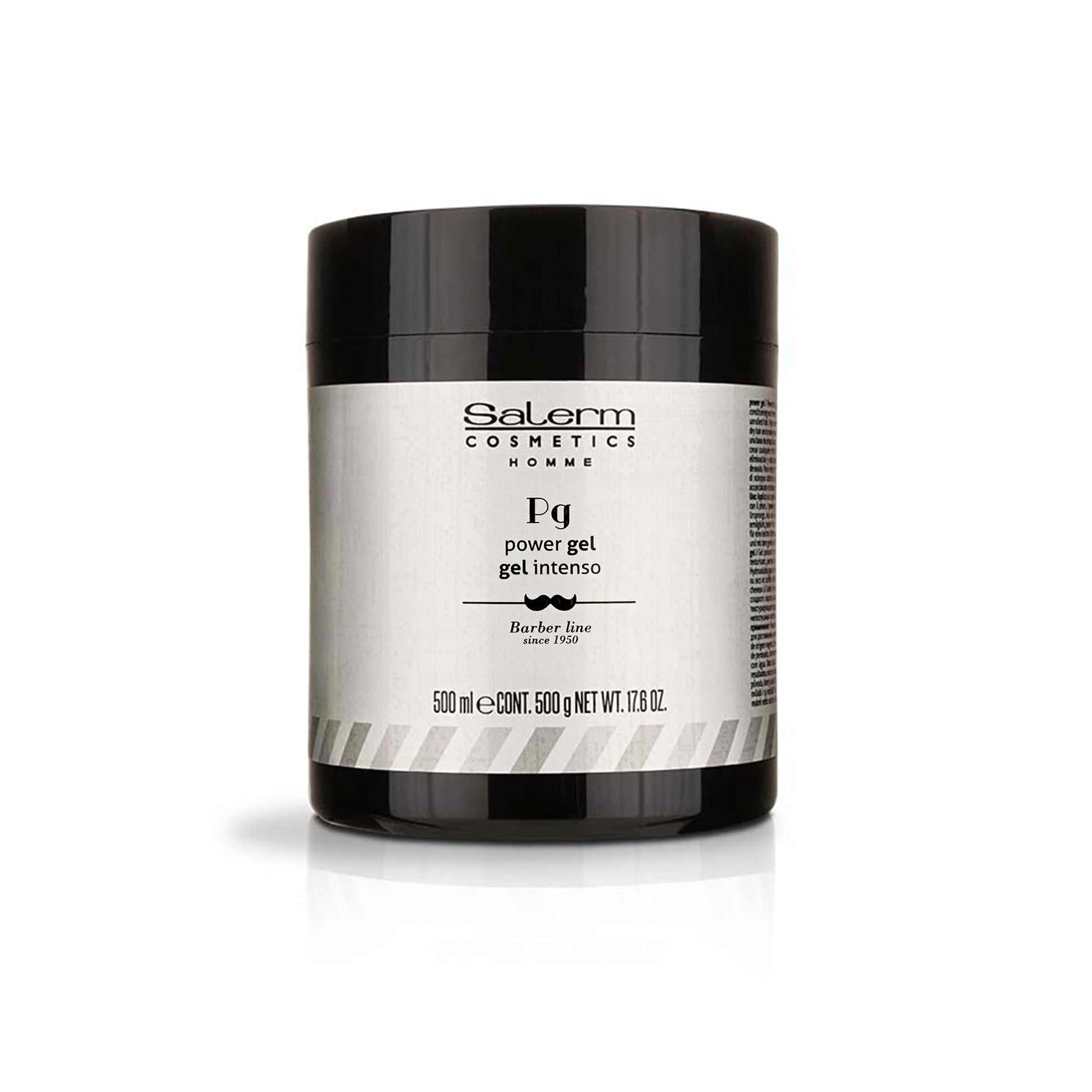 SALERM - Men's Hair Styling Gel - Homme Barber Line - 500 ml - Intense Hold Blue Gel - Hydrating and Texturizing - Keeps Hair Styled Longer - Alcohol-Free Formula