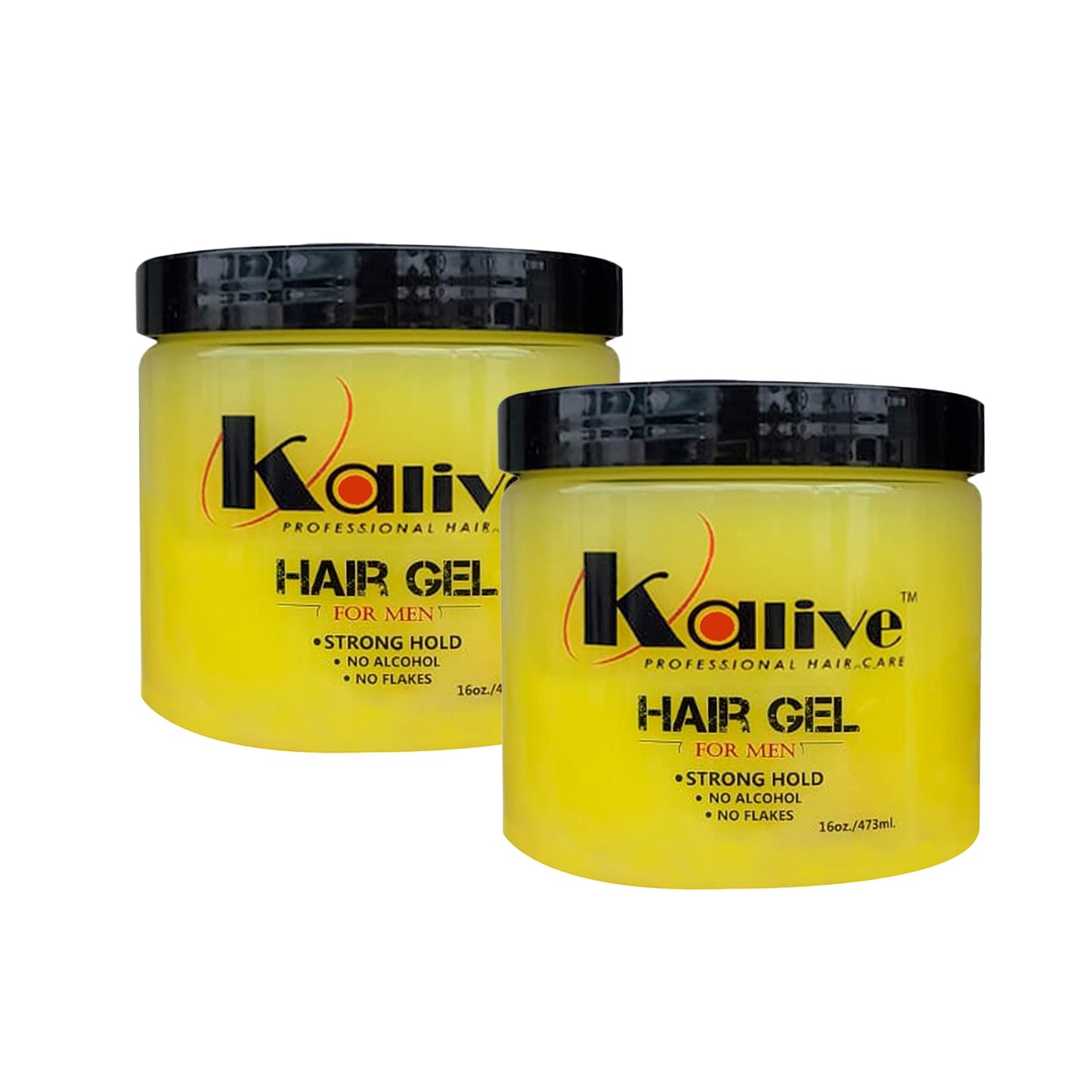 KALIVE Men's Hair Styling Gel 16 oz, (2-pack), Strong-Hold and Light Shine all day, Mens Hair Product fresh scent No Flaking or Alcohol