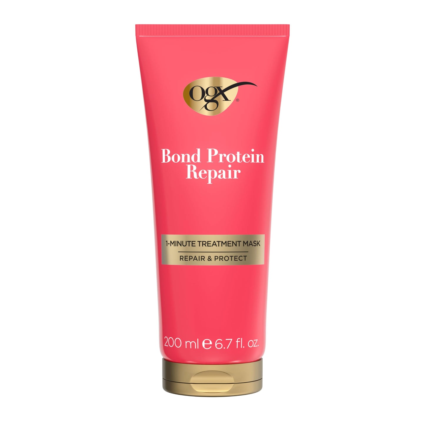 OGX Repair & Protect Bond Protein Repair 1-Minute Treatment Mask, Deep Conditioning Hair Mask Rapidly Repairs for Shiny, Smooth Hair That Lasts Between Washes, 6.7 fl. oz