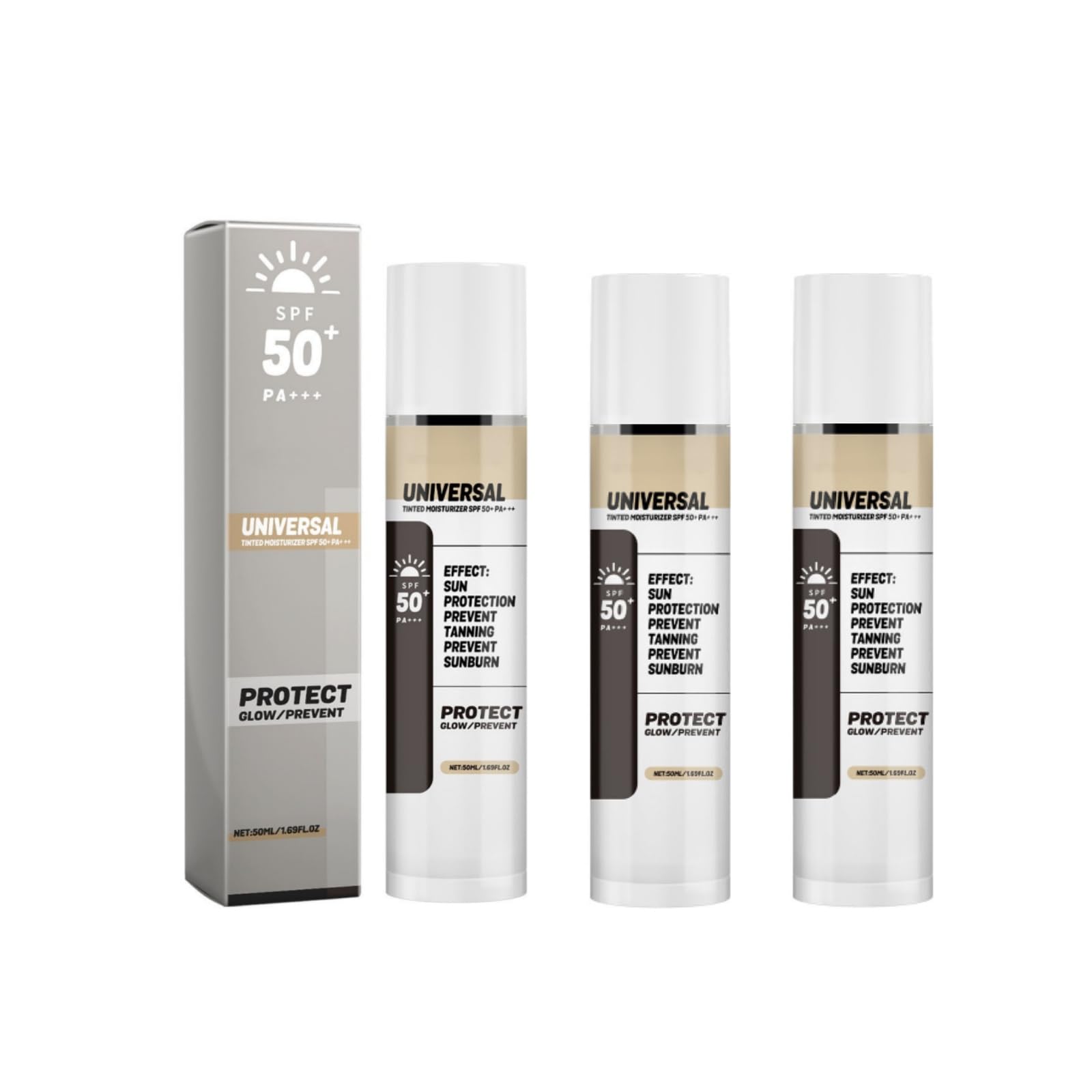 Watery Sun Gel Lotion, Peppermint Suncream for Cooling & Calming, SPF50+ PA+++, Cooling Water Sunscreen, Korean Skincare Sunblock (3pc)