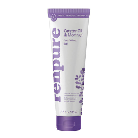 Renpure Castor Oil & Moringa Curl Gel - Curl Enhancing Gel - For Smooth, Defined & Frizz-Free Curls -With Castor Oil & Moringa Seed Oil - For Wavy to Curly Hair - 8 Fl Oz