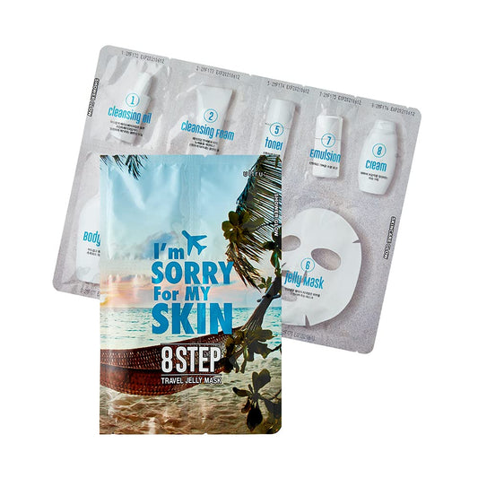 8-Step Skincare Travel Essentials Kit, Korean Skin Care Set All in 1, Face Wash, Body Cleansing, Face Moisturizer, Girls Trip and Gift for Women, 8 Products in One (3 set)