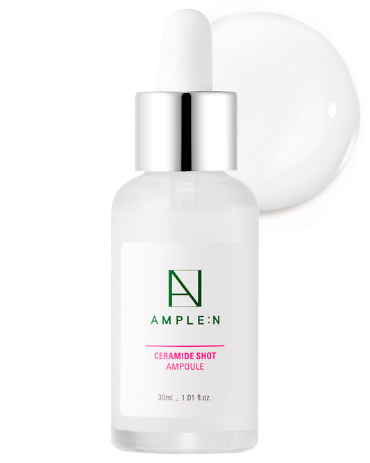 AMPLE:N Ceramide Shot Ampoule Anti Aging and Hydrating Serum with Ceramide for Deep Moisturization For Dry & Rough Skin to Reduces Wrinkles & Repairs Skin, 1.01 fl.oz.
