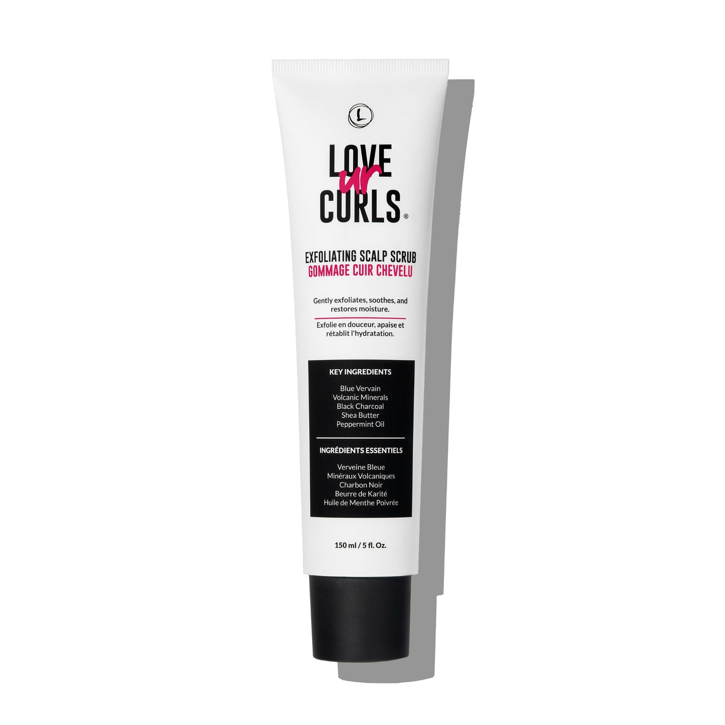 Love Ur Curls Exfoliating Scalp Scrub, Moisturizing, Gentle Build Up Removal for Curly Hair - with Peppermint Oil, for Alll Curl Types, 150mL
