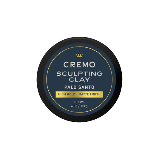 Cremo Premium Barber Grade Hair Styling Palo Santo (Reserve Collection) Sculpting Clay, High Hold, Matte Finsh, 4 Oz