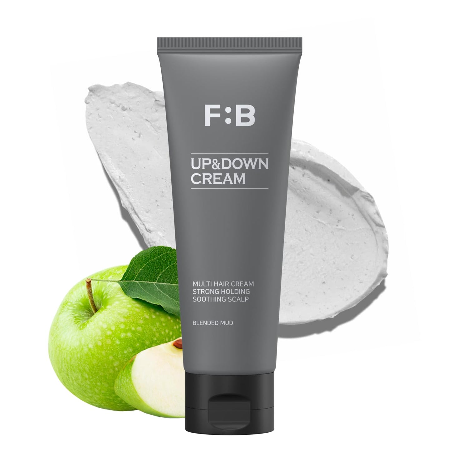 Forbeaut Up&Down Cream Multi Styling with Natural Oils, Sleek Straightening & Perm Styling for Men, Long-Lasting Hold, Lightweight Texture, Non-Sticky Finish, Green Apple Scent, 100ml / 3.38 fl.oz