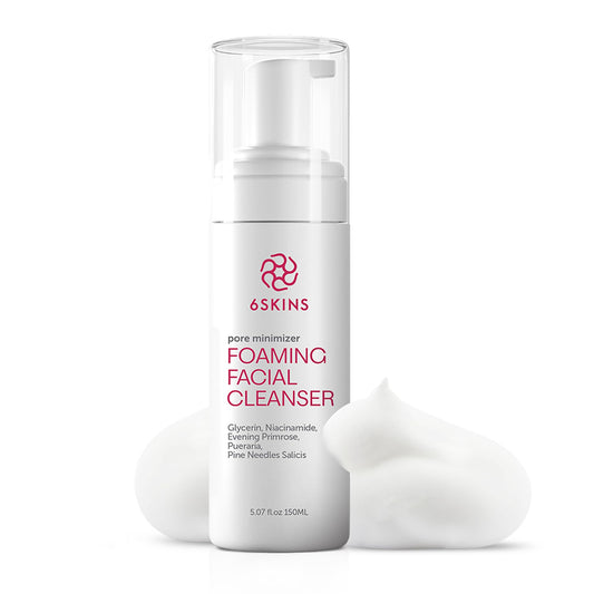 6SKINS¨ Pore Minimizer Foaming Facial Cleanser Exfoliating Face Wash with Anti-Sebum P, Niacinamide & Evening Primrose | Gentle Hydrating Korean Face Wash for All Skin Types | 5.07 fl oz