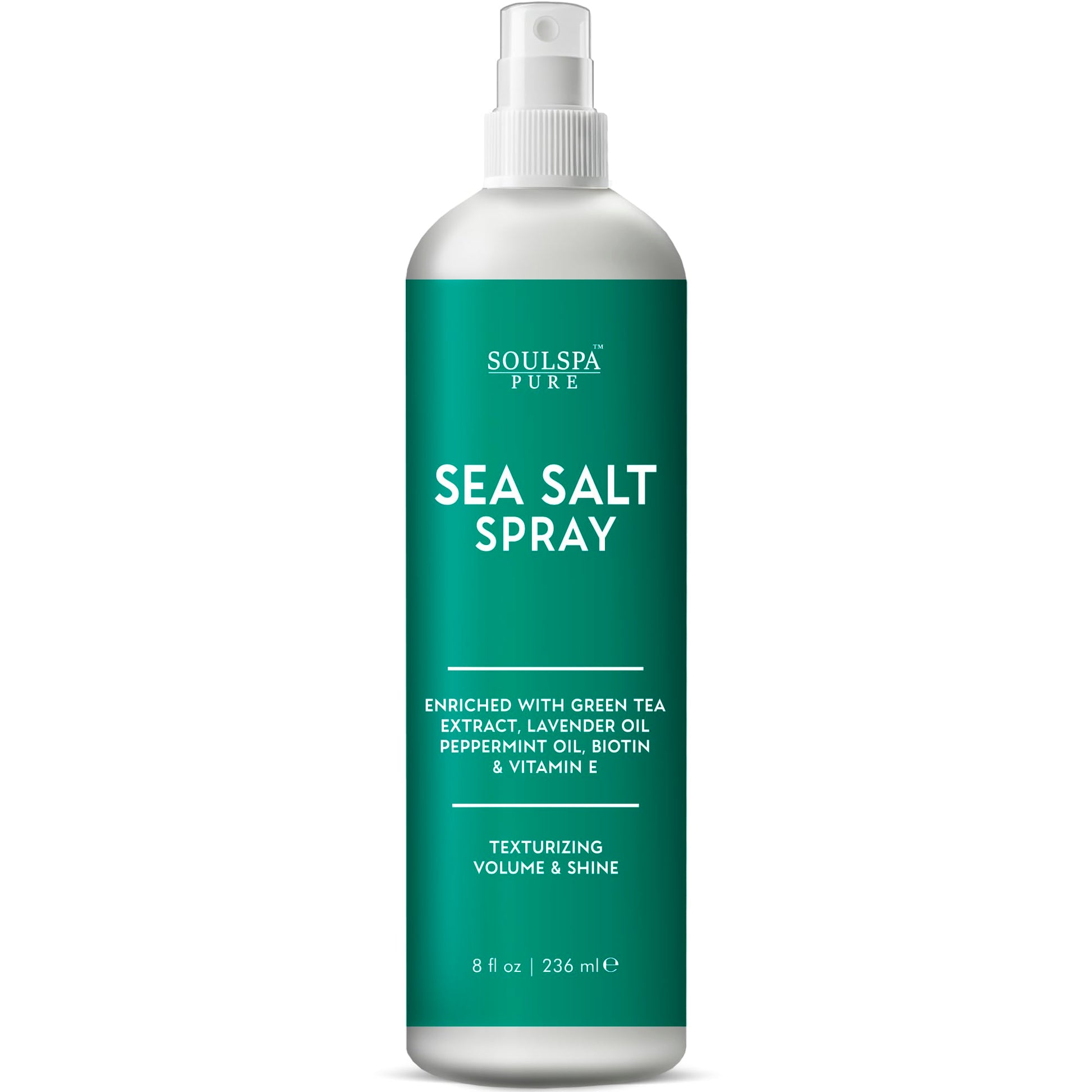Sea Salt Spray for Hair Men & Women - with Biotin, Peppermint & Lavender Oil - Textured Hairstyles, Curl-Defining, Beach Waves, for Volume & Shine - 8 fl oz