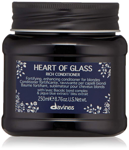 DAVINES Heart Of Glass Rich Conditioner For Blonde Care, Intense Nourishment And Fortifying Action For Natural And Cosmetically Treated Hair