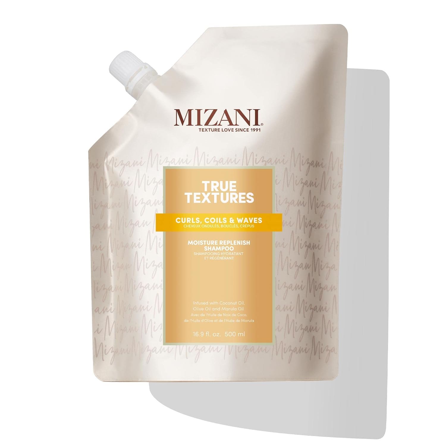 MIZANI True Textures Moisture Replenish Shampoo For Curly Hair - Smooths & Hydrates With Coconut Oil, Sulfate & Paraben-Free