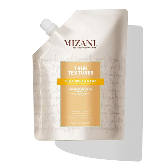 MIZANI True Textures Moisture Replenish Shampoo For Curly Hair - Smooths & Hydrates With Coconut Oil, Sulfate & Paraben-Free