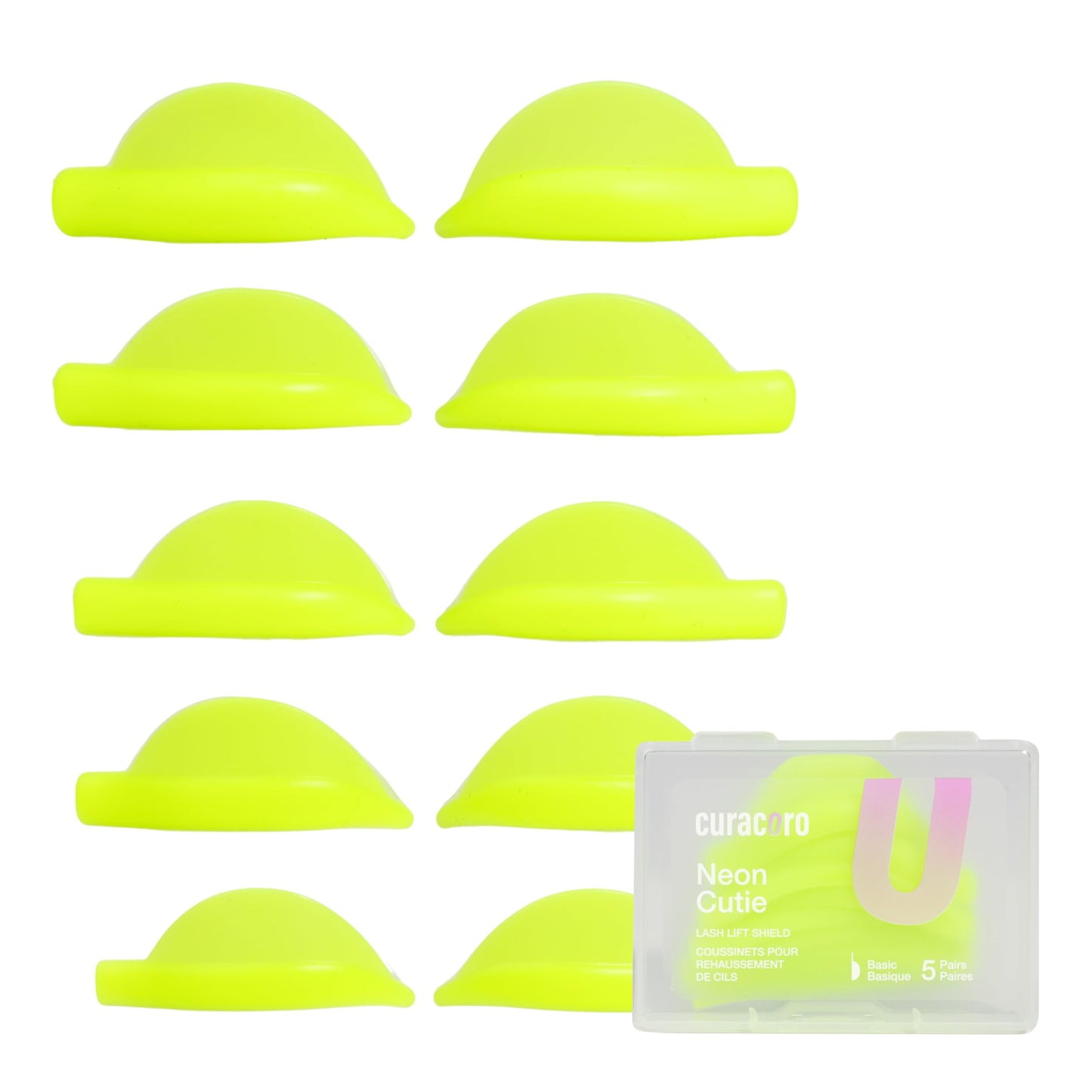 Curacoro Lash Lift Shields, 10 Pcs/5 Sizes Lash Lift Rods, Lash Lift Pads for Eyelash Curling and Lifting, Reusable Silicone Lash Rods For Eyelash Perm Lamination