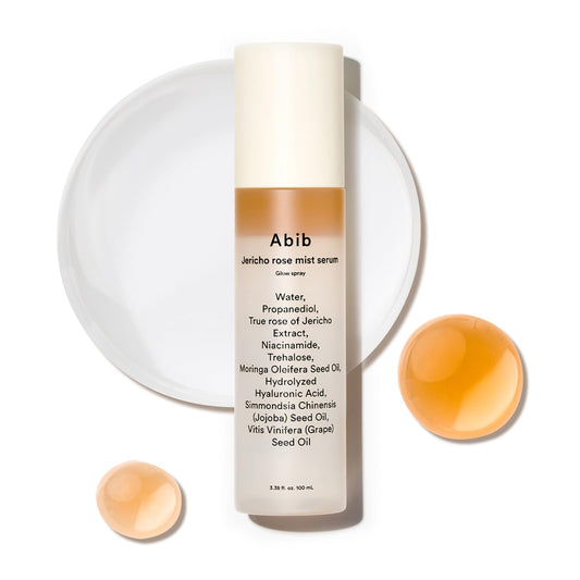 ABIB Jericho Rose Mist Serum, Glow Spray 3.38 fl oz I Hydrating Essential Face Facial Body Mist Bottle, Radiance Booster, Fine Dual-Layer Oil & Serum, Vegan Skincare I 4 Types of Seed Oil