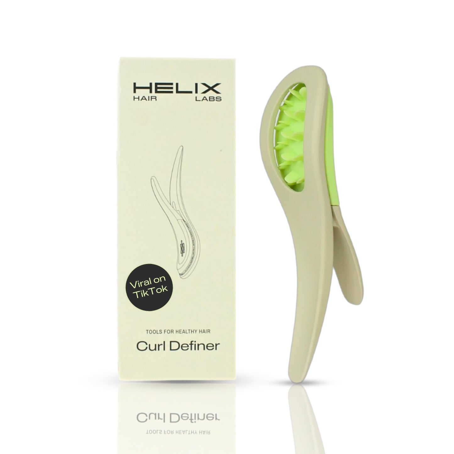 Curl Definer - Curl Defining Styling Brush for Adults And Kids, Heatless Wet Styling Curly Hair, Gentle, Reduces Breakage, Magnetic Wall Mount Dock Included