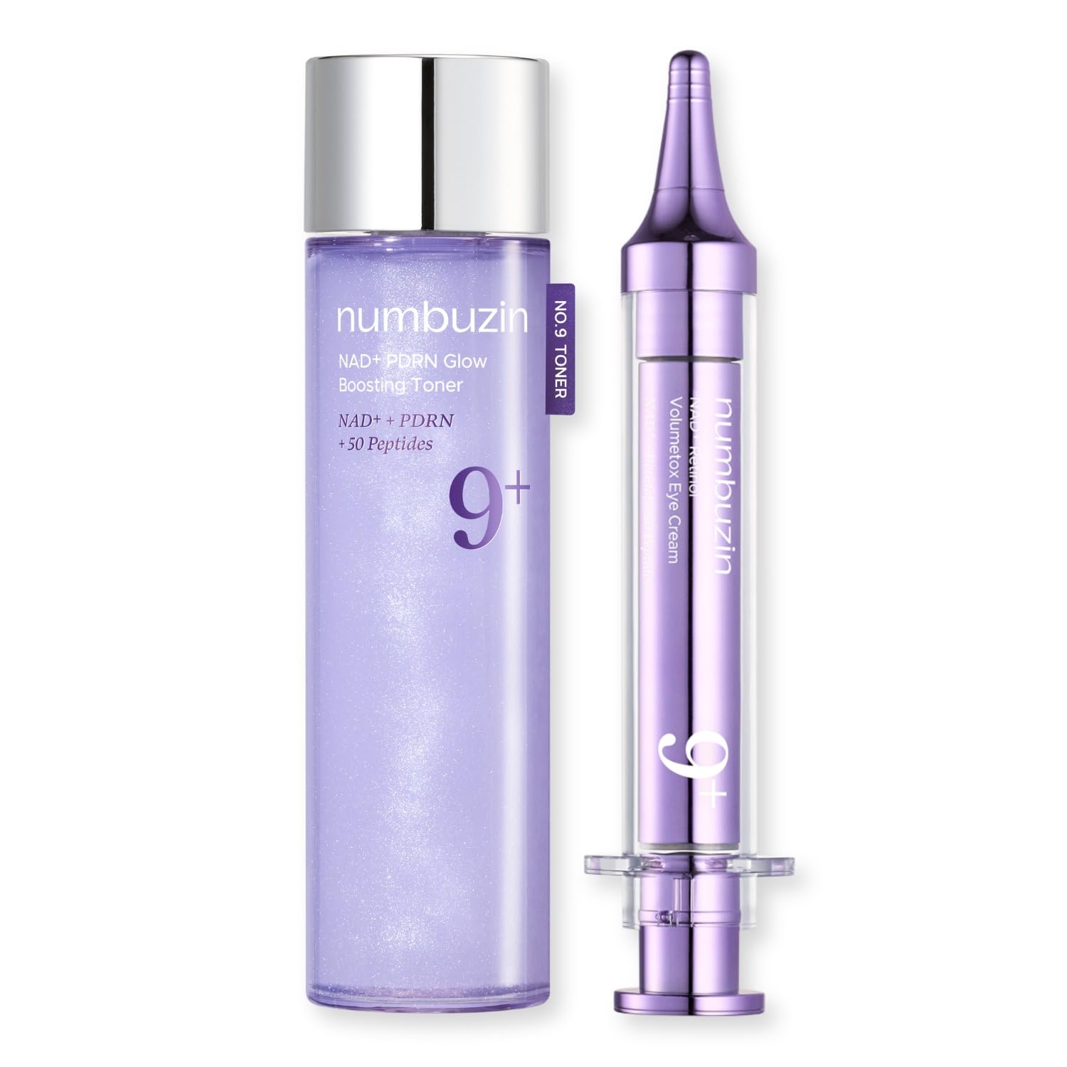 numbuzin No.9 Voluming Duo Set Korean Skin Care | Retinol, Peptides, Salmon PDRN, NAD | Firming, Dark Circles, Fine Lines, Elasticity