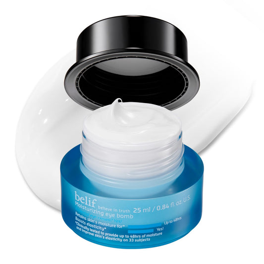 belif Peptide Eye Bomb, Anti-Aging Eye Cream for Wrinkles, Fine Lines, Crow's Feet & Eye Bags, 48hr Hydration with Ceramide, Squalane, Caffeine, Dermatologist-Tested Korean Skincare, 0.84 fl.oz