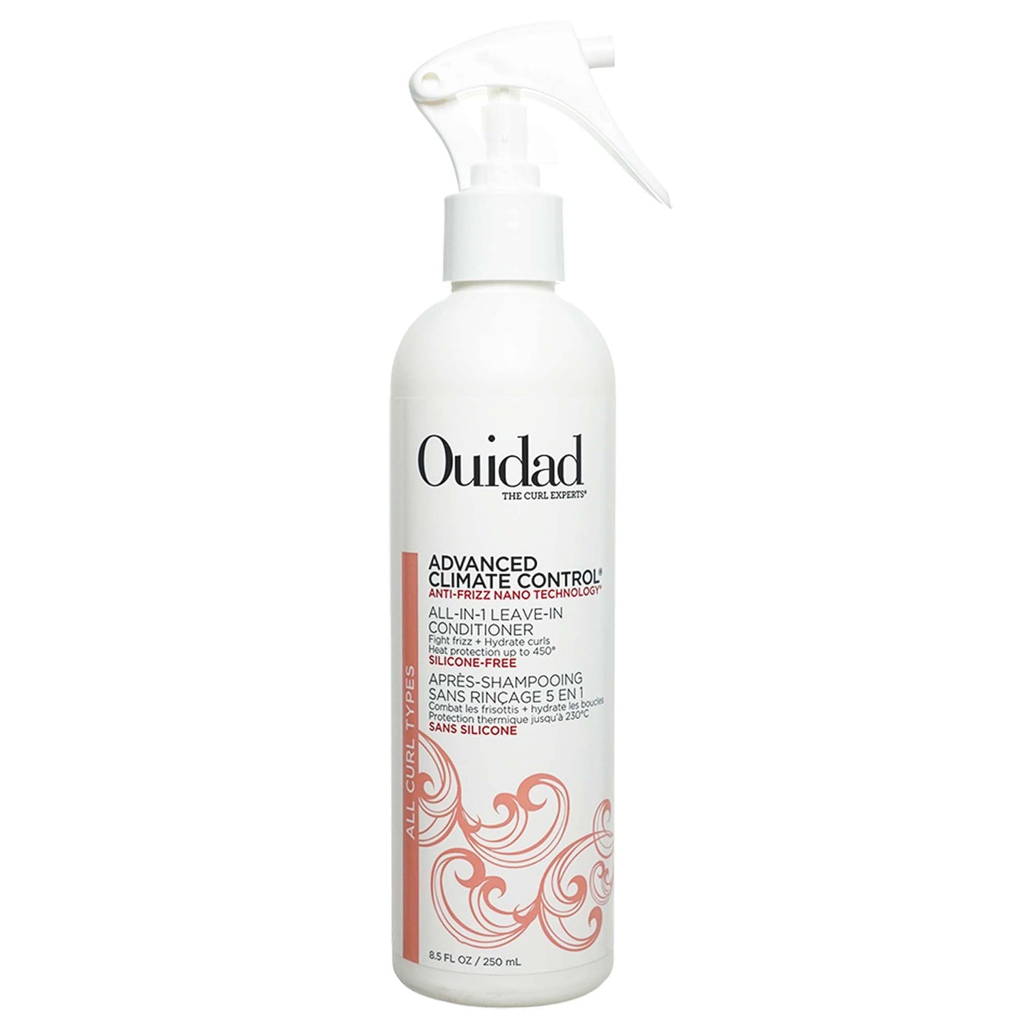 OUIDAD Advanced Climate Control Leave In Conditioner for Curly Hair, 8.5 fl oz, Multi-Use Curl Leave In Conditioner & Heat Protectant Spray, Sulfates, Parabens & Cruelty-Free Curly Hair Products
