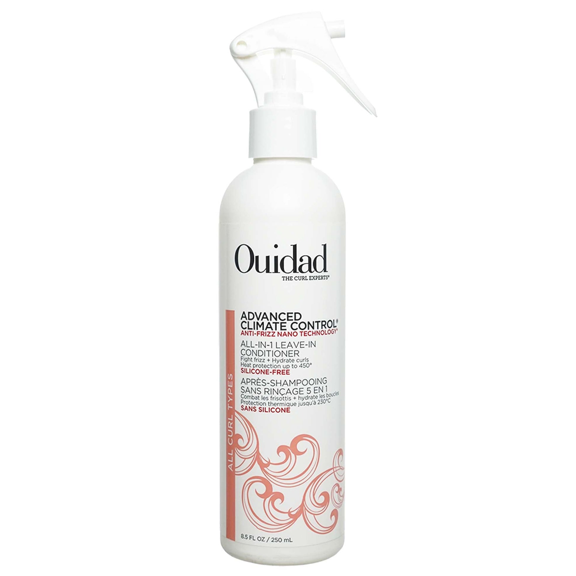 OUIDAD Advanced Climate Control Leave In Conditioner for Curly Hair, 8.5 fl oz, Multi-Use Curl Leave In Conditioner & Heat Protectant Spray, Sulfates, Parabens & Cruelty-Free Curly Hair Products