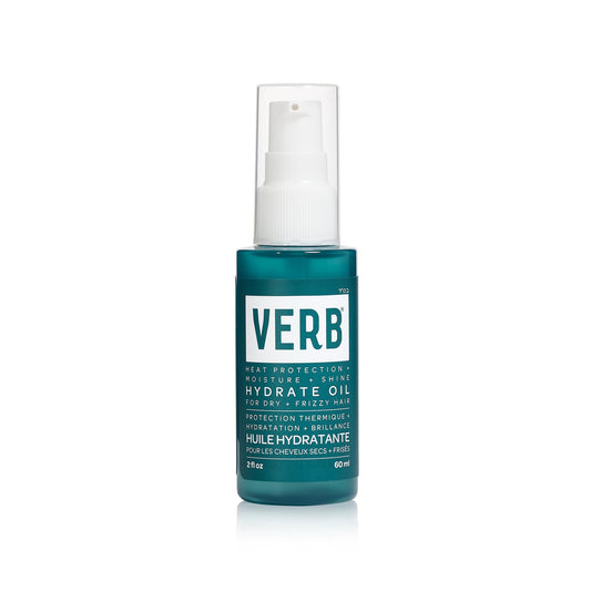 VERB Hydrate Oil - Add Moisture -Increases Shine - Smooth Frizz - Heat Protection for Dry + Frizzy Hair - Amber + Warm Jasmine Scent