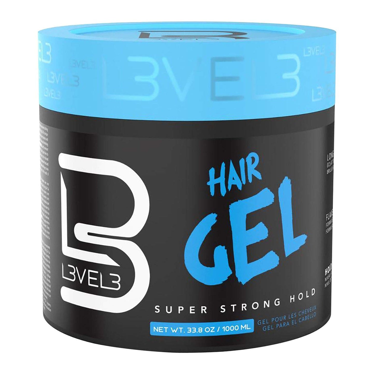 L3 Level 3 Hair Gel - Super Strong Hold - Flake Free - Long Lasting Shine - For Men and Women - Level 3 Gel - Add Volume and Texture