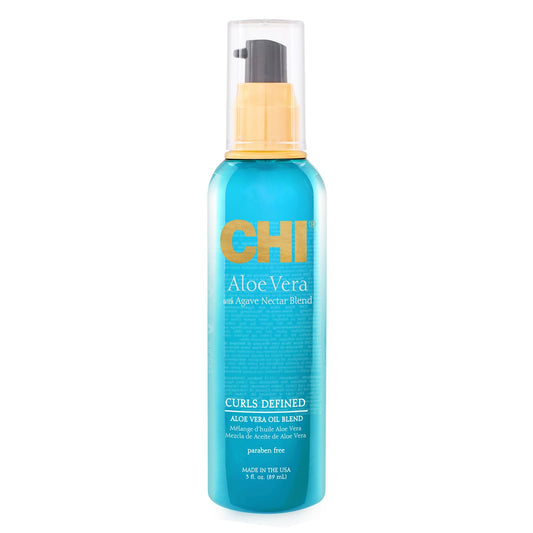 CHI Aloe Vera Oil, Add Strength, Shine & Moisture To Weak Hair, For Curly Hair Types, Sulfate, Paraben, & Cruelty-Free, 3 Oz.