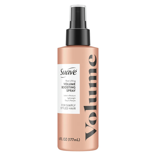 SUAVE Simply Styled Lightweight Root Lifting Hair Spray, Volume Boost Hairspray Hair Volumizer for Weightless Volume 6 oz