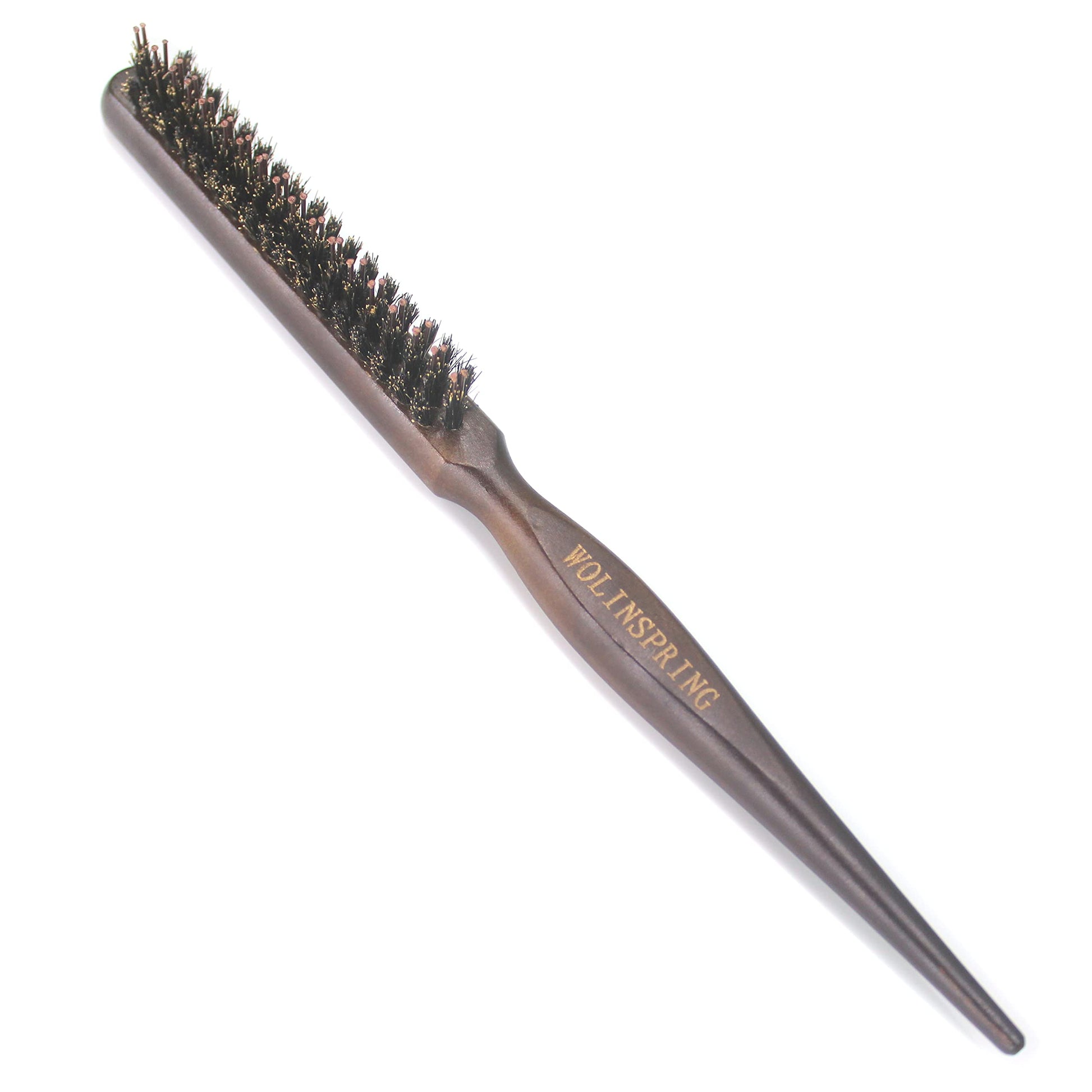 Little Wonder Boar & Tourmaline Nylon Bristle Brush with Rat Tail Handle for Back Combing, Volume Creation, and Hair Styling - Colors May Vary (T-3P)