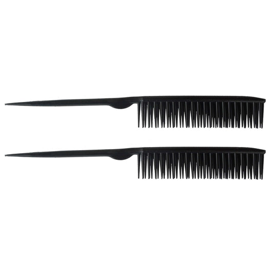 Amelia Beauty Products 3 Row Styler Brush, 8 in | Hair Styling Comb | Travel Hairbrush for women | Rat Tail Comb for Detangling (Black)