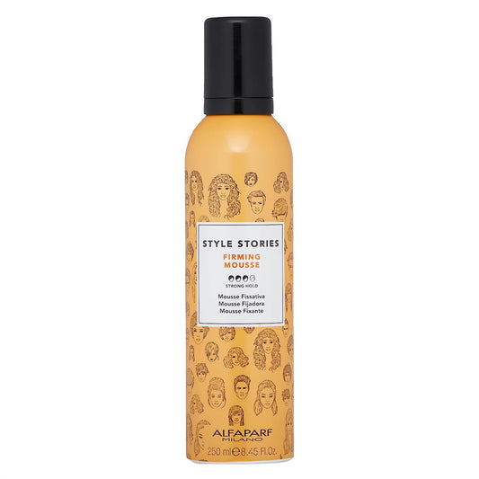 ALFAPARF MILANO Style Stories Firming Hair Mousse - Curl Defining, Strong Hold Mousse for Wavy & Curly Hair Types - Amplifies Volume & Defines Shape With a Non-Drying Formula (8.45 fl oz)