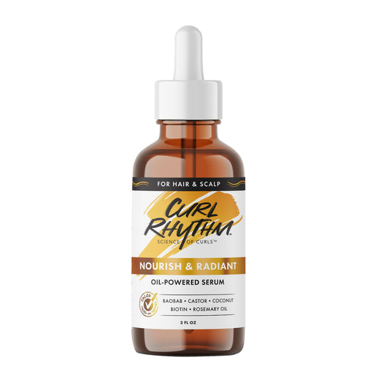 Nourish and Radiant Oil-Powered Serum - Nourishing Hair Oil - Non-Greasy Scalp Care - Hair Serum with Biotin for All Hair Types - 2 oz