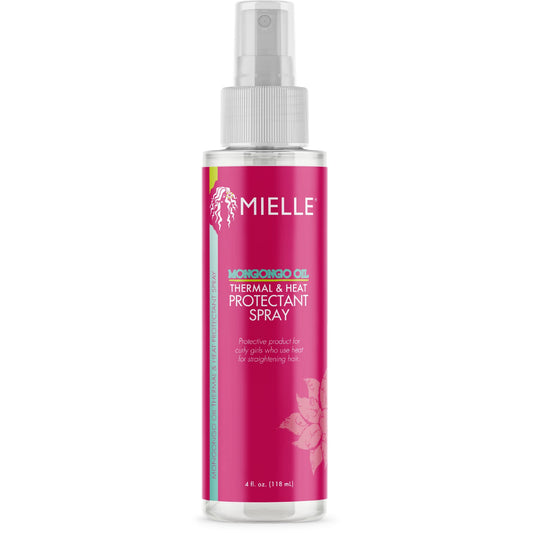 Mielle Organics Mongongo Oil Thermal & Heat Protectant Spray, Protects Hair from Heat Damage, Intense Heat Defense, Curl Pattern Protection, Safe for All Hair Types, 4 Ounce