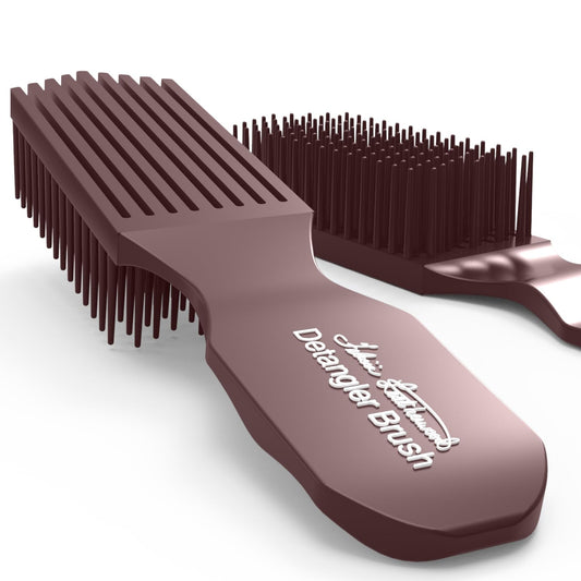Royal Chocolate Detangler Brush by Felicia Leatherwood - For Kinky, Curly, Wavy 4c or Straight Hair - Tame Your Tangles Smooth Your Coils - Pain Free for All Ages