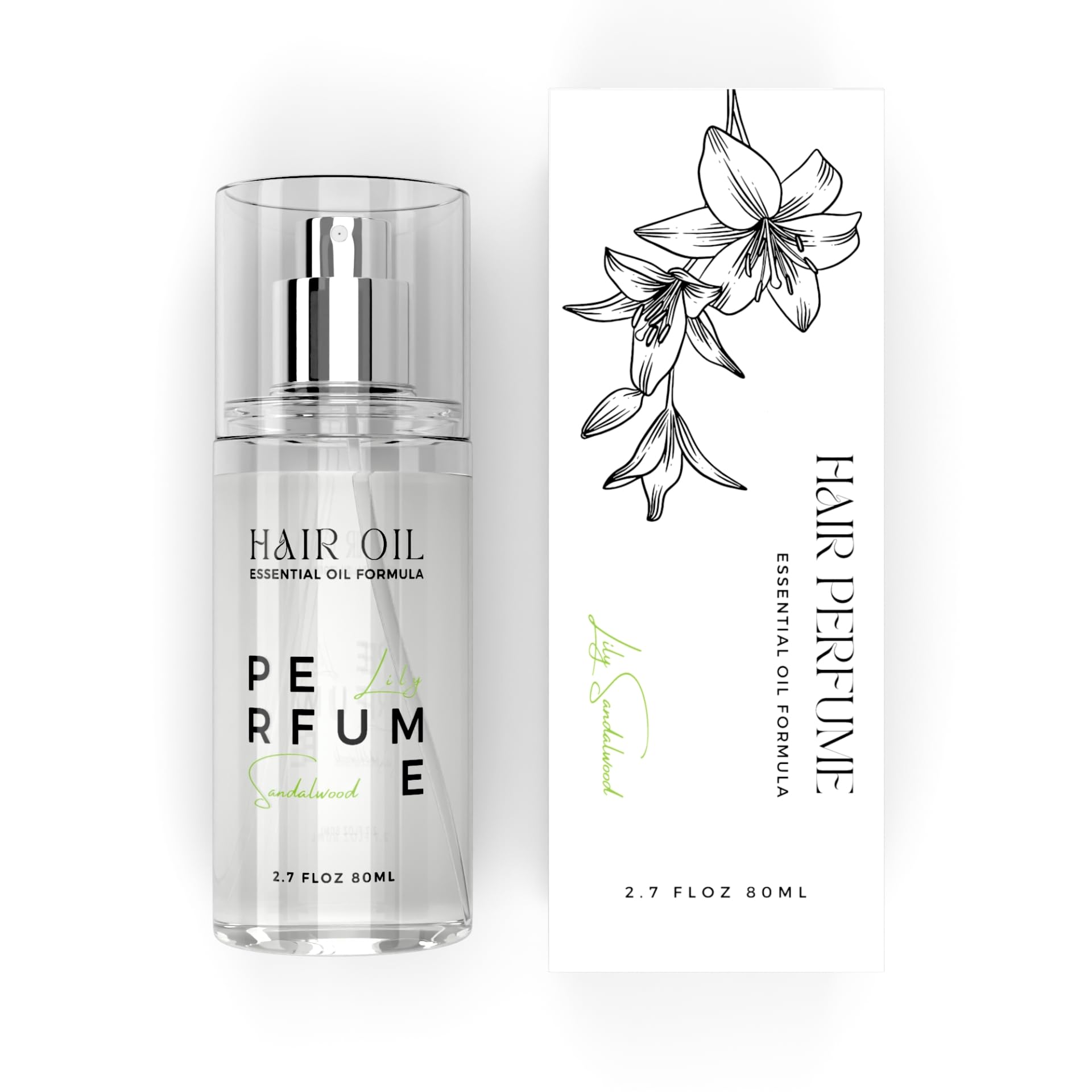 Hair Perfume Oil for Women (Lily Sandalwood), Argan Oil Heat Protection Spray for Dry, Damaged, Firzzy Hair Care, Long Lasting Fragrance Mist with Keratin & Elastin for Nourish & Smooth 2.7 fl oz