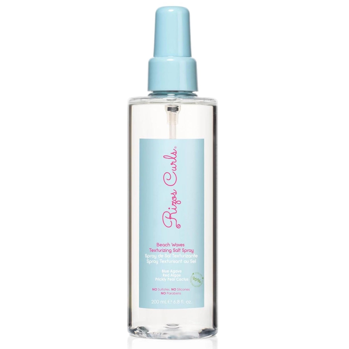 Rizos Curls Beach Waves Texturizing Salt Spray, Enhance Texture & Volume, Nourish and Enhance Definition with Blue Agave Extract, Red Algae & Prickly Pear Cactus, 6.8 oz