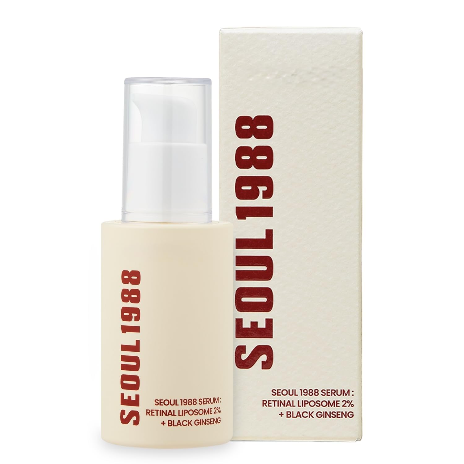 1988 Retinal Serum: Retinol Serum for Face Anti Aging Wrinkle Care - 2% Retinal Liposome Black Ginseng BAKUCHIOL Vitamins & Peptides - Korean Skincare (30ml /1.01fl.oz)