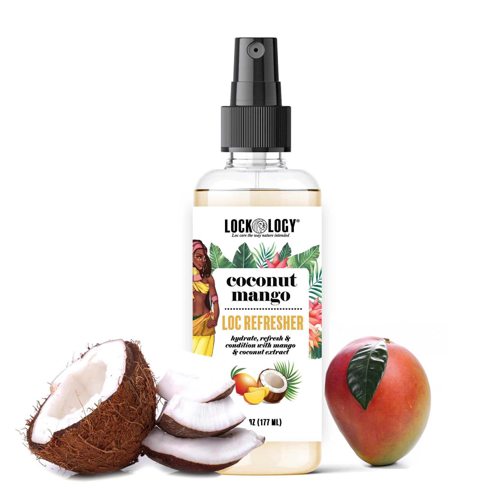 Loc Spray, Coconut and Mango Dreads Moisturizer, Daily Moisturizing Spray and Hydrating Mist, Dreadlock Hair Product Lockology