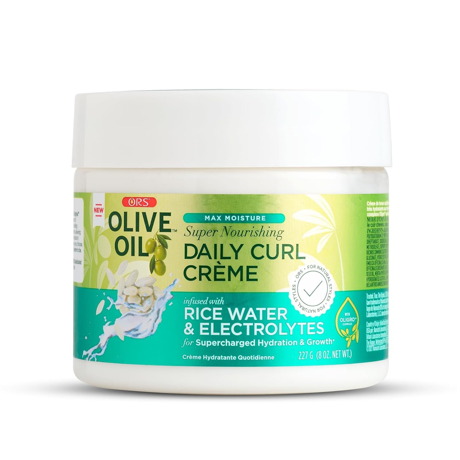 ORS Olive Oil Max Moisture Super Nourishing Daily Curl Cr�me infused with Rice Water & Electrolytes for Supercharged Hydration & Growth (8.0 oz)