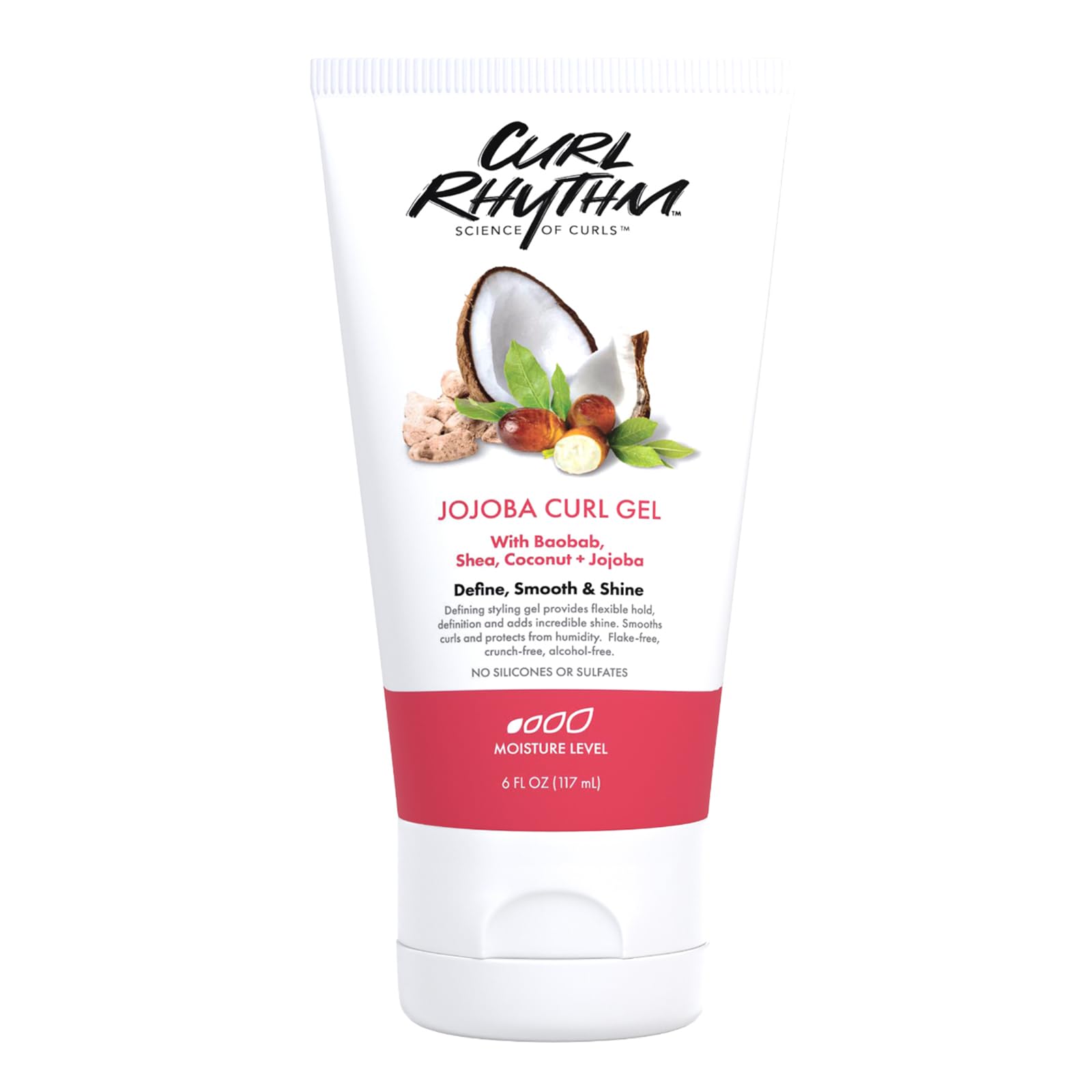 Jojoba Curl Gel - Defining Hair Gel for Bouncy, Nourished Curls - Curly Hair Styling Gel with Shea and Coconut - Sulfate Free - 6 oz