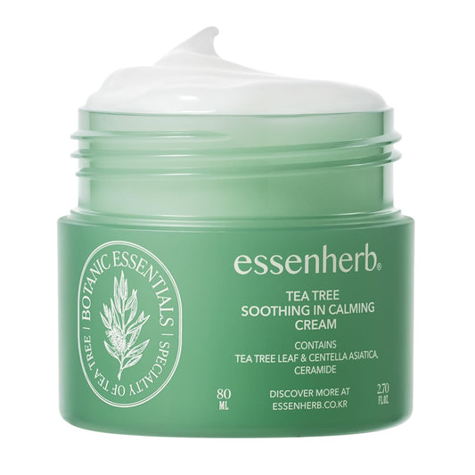 Tea Tree Soothing In Calming Cream Korean Face Moisturizer With Ceramide, and Centella For Sensitive or Dry Skin Non-Comedogenic, Lightweight Daily Hydration Cream (80ml / 2.70 fl.oz)