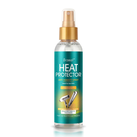 Brzeaf Heat Protection Spray for Hair (150ml), Nourishing & Moisturizing & Professional Grade Thermal Protector, Heat Damage Protection,Heat Protectant Spray- Smooth & Shiny, for All Hair Types
