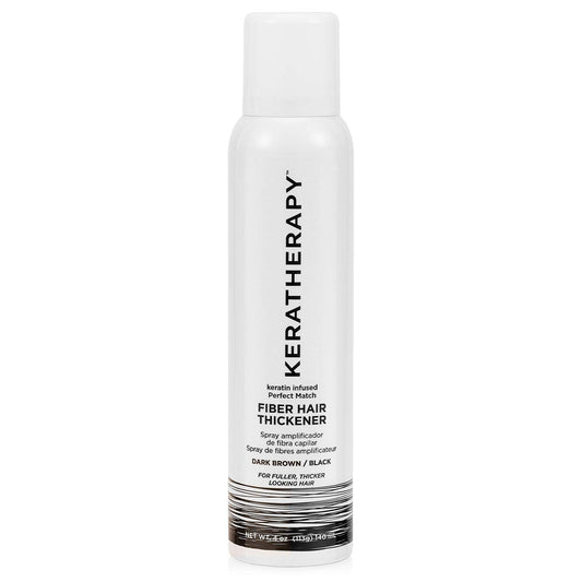 Keratherapy Keratin Infused Perfect Match Fiber Hair Thickener Spray, Dark Brown to Black, 4 fl. oz., 140 ml - Volumizing, Thickening, & Concealing Hairspray for Scalp Coverage, Roots & Thinning Areas