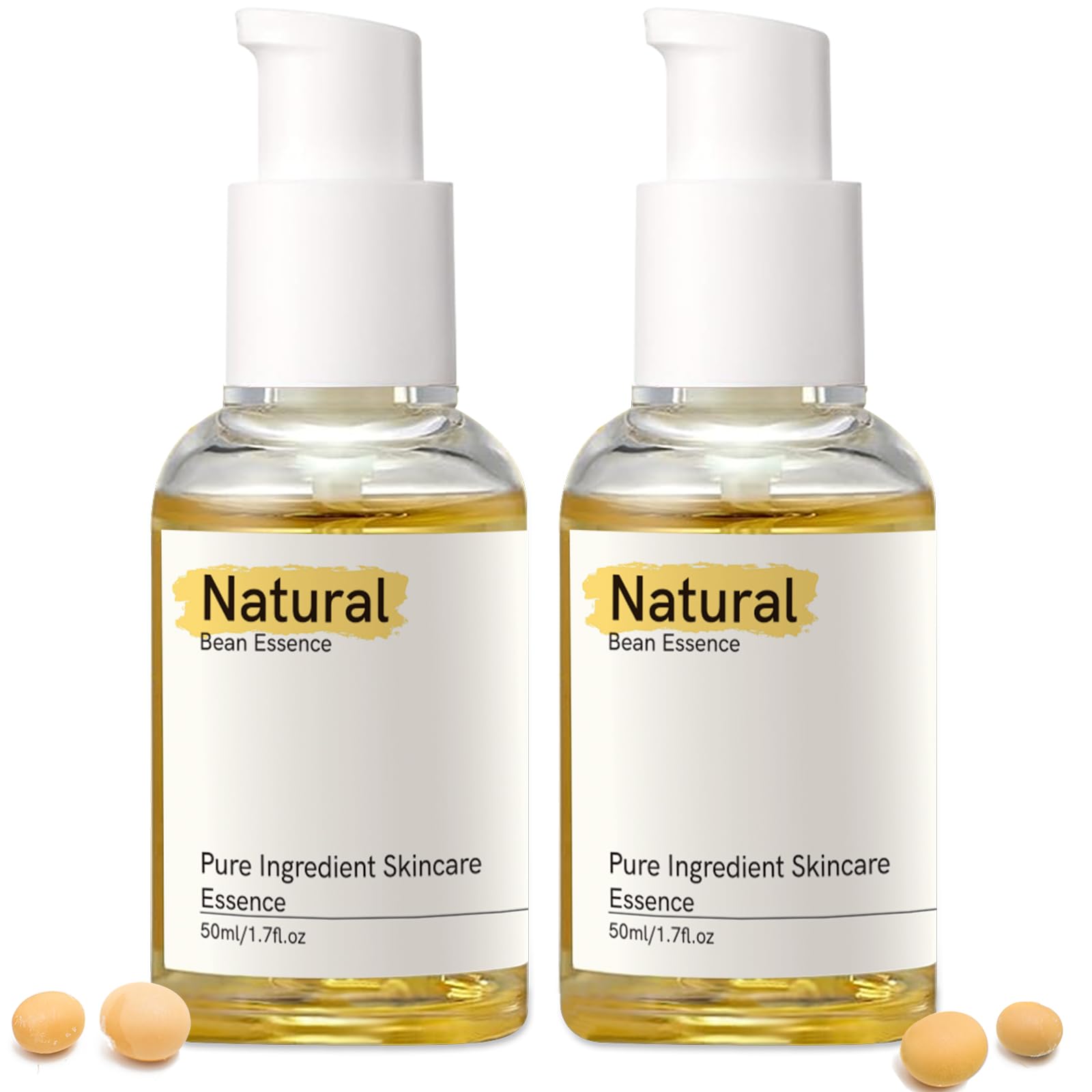 Bean Essence, 2 Pack Gentle Mild Exfoliating Hydrating Essence With Hyaluronic Acid Serum for Face Korea Skin Daily Care Hydrates & Plumps Dry Skin, 1.7OZ